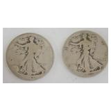 1091	2 WALKING LIBERTY HALF DOLLARS																																																																	