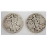 1092	2 WALKING LIBERTY HALF DOLLARS																																																																	