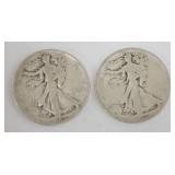 1094	2 WALKING LIBERTY HALF DOLLARS																																																																	