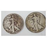 1097	2 WALKING LIBERTY HALF DOLLARS																																																																	