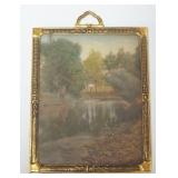 1123	MINIATURE WALLACE NUTTING IN GILT METAL FRAME, APPROXIMATELY 3 1/4 IN X 4 IN																			