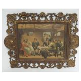 1125	BRADLEY & HUBBARD IRON CAST RELEIF WALL PLAQUE W/IMAGE OF PUB SCENE, APPROXIMATELY 9 IN X 12 IN