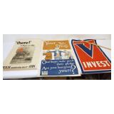 1129	GROUP OF 3 ORIGINAL WWI POSTERS, LARGEST APPROXIMATELY 21 IN X 32 IN																											