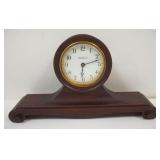 1136	UNUSUAL SETH THOMAS CLOCK IN SOLID MAHOGANY BASE W/SCROLLED FEET																															