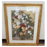 1173	LARGE FRAMED & MATTED ARTIST SIGNED & NUMBERED STILL LIFE GILCEE OF ROSES TITLED *ANGEL TRUMPHE