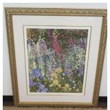 1174	LARGE FRAMED & MATTED SERIGRAPH TITLED *FOXGLOVES & IRISES*, ARTIST SIGNED & NUMBERED, POWELL, 