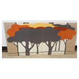 1176A	VINTAGE MARJATTA SEPPALA SCANDINAVIAN *APIA* COTTON FABRIC WALL ART, APPROXIMATELY 27 IN X 56 