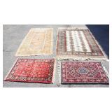 1182	GROUP OF 4 THROW RUGS, LARGEST APPROXIMATELY 6 FT X 4 FT																																							