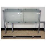 1206	CONTEMPORARY METAL & GLASS QUEEN SIZE BED, APPROXIMATELY 63 IN X 86 IN X 45 IN HIGH												