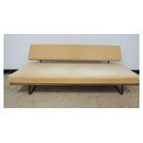 1212	VINTAGE MID CENTURY MODERN SOFA DAY BED W/TUBULAR METAL LEGS & BACK SUPPORT, FOAM IS STIFF, APP