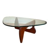 NOGUCHI STYLE MID-CENTURY MODERN GLASS TOP COFFEE TABLE