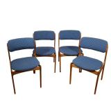 (4pc) ERIK BUCH FOR O.D. MØBLER DANISH TEAK DINING CHAIRS, SET OF FOUR