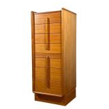 DANISH MODERN TEAK EIGHT-DRAWER TALLBOY DRESSER