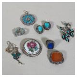 (10pc) COLLECTION OF ARTISAN AND CHINESE EXPORT STERLING SILVER JEWELRY