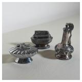 (3pc) THREE RONSON SILVER PLATED VINTAGE TABLE LIGHTERS
