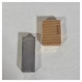 PAIR OF DUNHILL SILVER-PLATED AND S.T. DUPONT GOLD-PLATED POCKET LIGHTERS