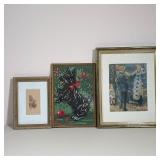 (3pc) TRIO OF ASSORTED ARTWORKS INCLUDING REPRODUCTION PIERRE-AUGUSTE RENOIR PRINT
