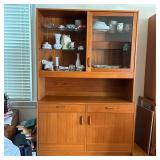 DANISH MODERN TEAK TWO-PIECE HUTCH AND DISPLAY CABINET