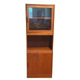 MID-CENTURY DANISH MODERN TEAK TWO-PIECE DISPLAY CABINET
