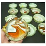 agate ashtray lot