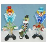 Murano glass clowns