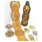 2 straps of horse brasses
