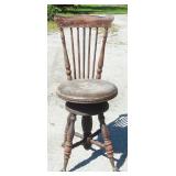 high back piano stool
