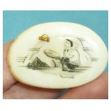 Inuit scrimshow pin