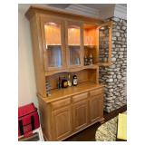 Amish Built Maple Lighted Hutch