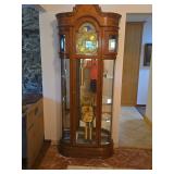 Regency Westminster Chime GrandFather Clock w./ Curio Sidedes.