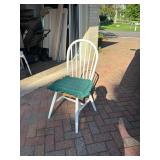 On of 12 White wood Windser Kitchen Table chairsor 