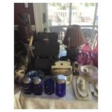 Blue glass, Lenox, lamp