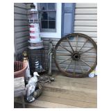 Patio decor, cart wheel 