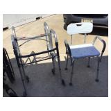 2 walkers, shower chair