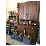 Tall one piece country cupboard, bears
