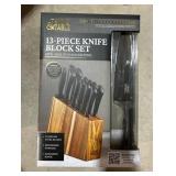 Thyme & Table Knife Set, 13-Piece Kitchen Slim Block Stainless Steel Knife Set