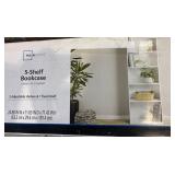 Mainstays 5-Shelf Bookcase with Adjustable Shelves, White
