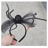 Black Tinsel Spider Headband Costume Accessory