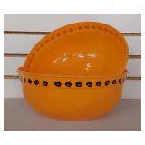Set of 2 Halloween Plastic Candy Bowl with Pumpkin Design x2