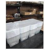 Lot of (4) Sterilite Set of (10) 6 Quart Storage Boxes, Clear Plastic Storage