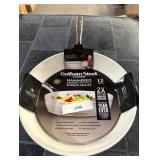 Hammered Cream 12 in. Aluminum Ceramic Coating Non-Stick Frying Pan