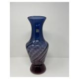 Blenko Swirl Glass Vase Cobalt-Amethyst