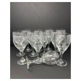 12 Clear Stemmed Wine Glass Set