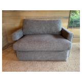 Grey Tweed Fabric Loveseat - Made in U.S.A.