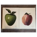 Original Green & Red Apple Still Life Paintings