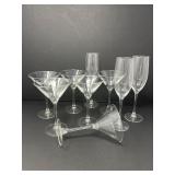 Clear Glass Martini & Champagne Set
