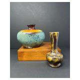 Drip Glaze Ceramic Vase Pair