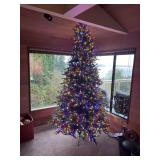 9ft Artificial Christmas Tree with LED Lights & Wreath