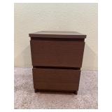 Modern Brown Wood Two-Drawer Nightstand