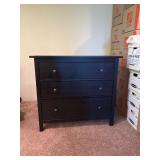 Black Wood 3-Drawer Dresser